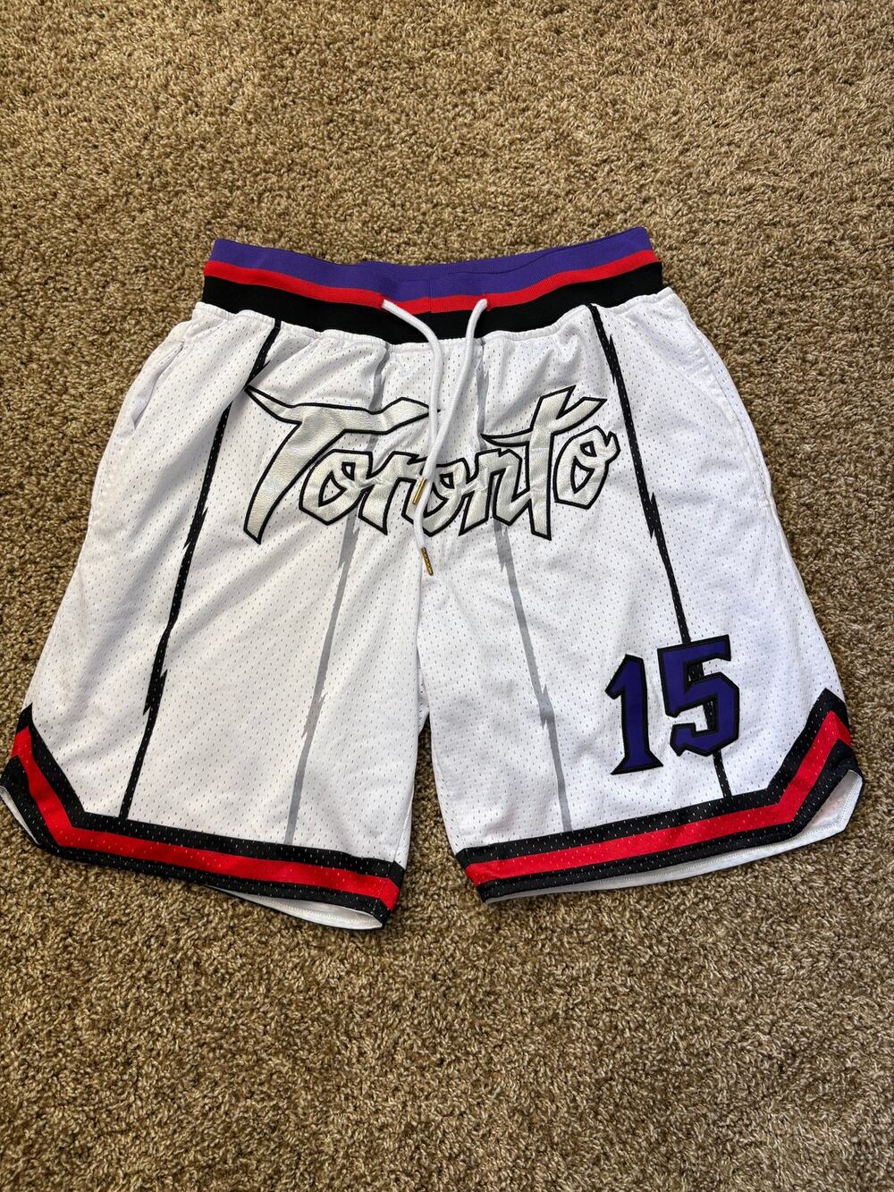 Toronto Raptors 98-99 Vince Carter Mesh Basketball Shorts Mens Size Small